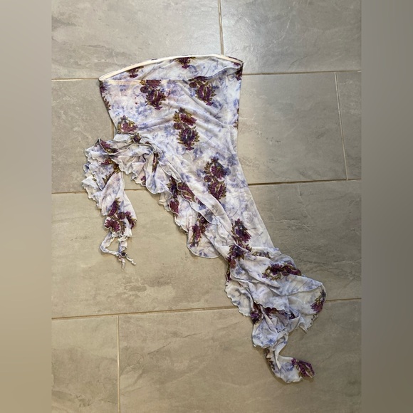 Free people Taylor tube top purple floral mesh size large - Picture 10 of 13